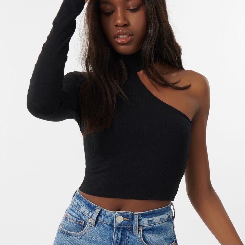 Garage One Sleeve Turtle Neck Top